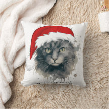 Katt i Santa Hat God jul