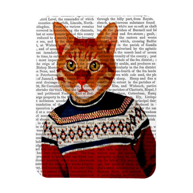 Katt i Ski Sweater 2 Magnet (Vertikal)