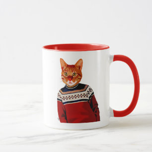 Katt i Ski Sweater 2 Mugg