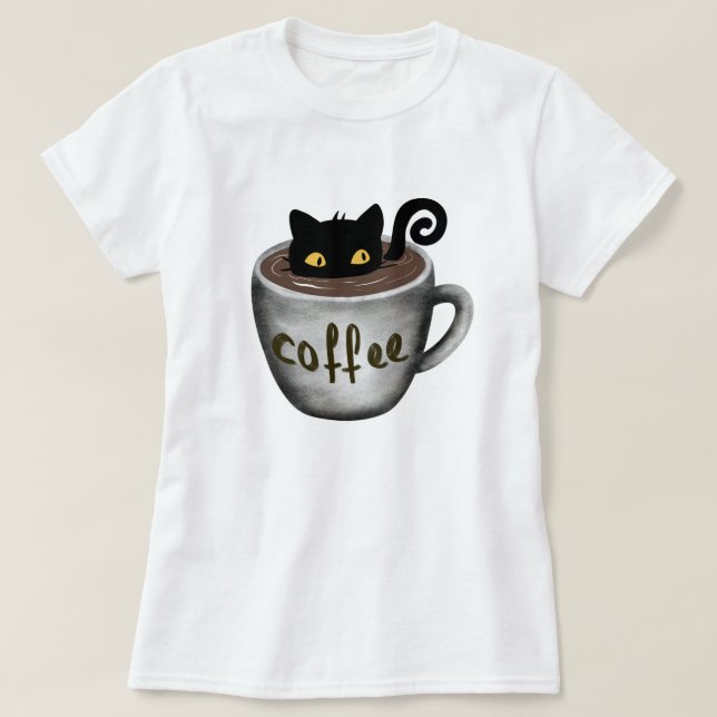 Katt i skjortor för utslagsplatser t för kaffemugg t shirt (Design framsida)