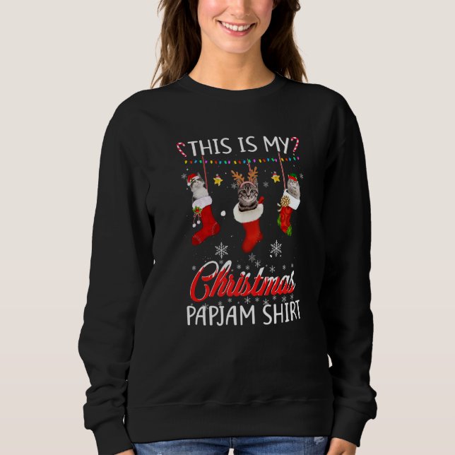Katt i Sockel, Hund, Julafton T Shirt (Framsida)