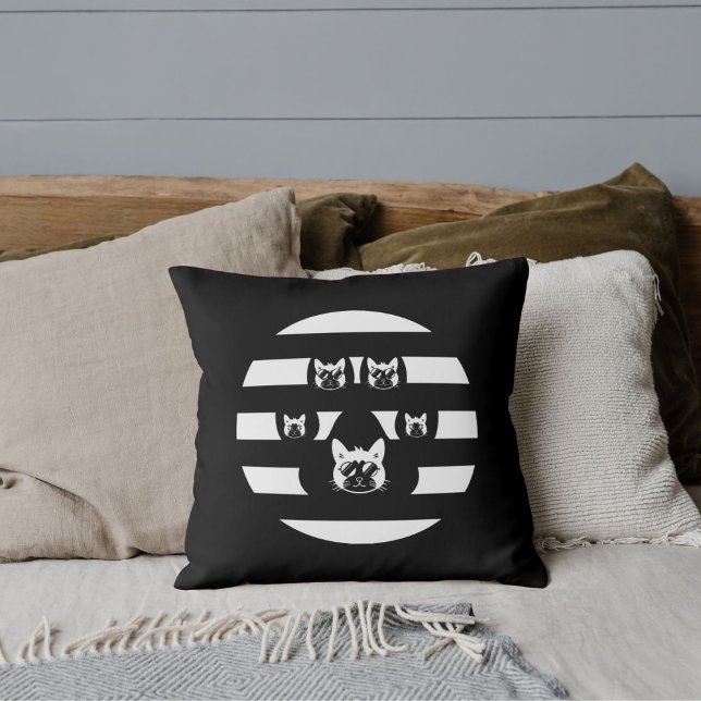 Katt i solglasögon, Vintage Solnedgång Tassar Whit Kudde (Skapare uppladdad)