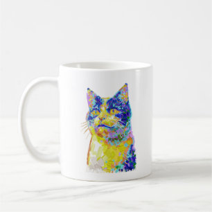 Katt i solljus kaffemugg