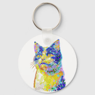 Katt i solljus-knappen nyckelring