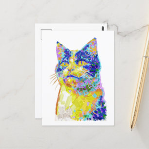 Katt i solljus vykort