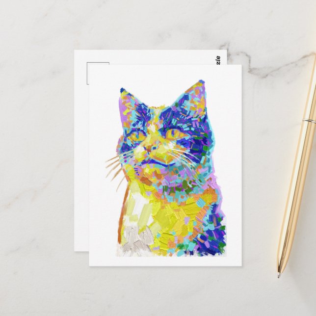 Katt i solljus vykort (Fram/Back In Situ)