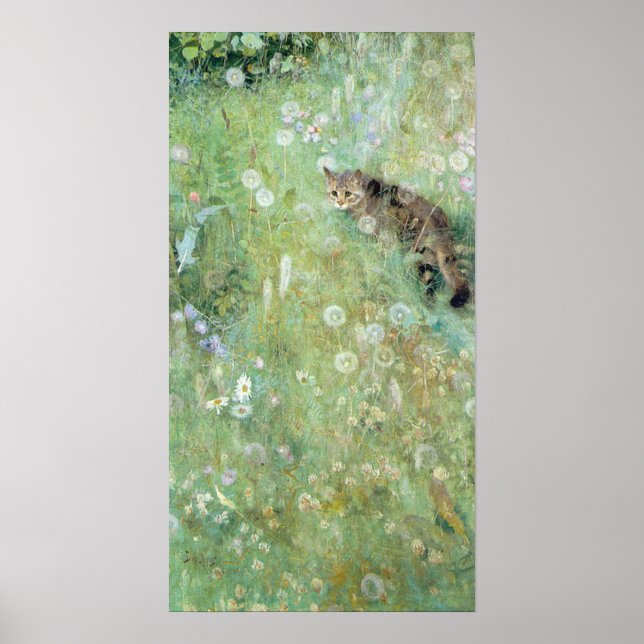 Katt i sommarängen, Bruno Liljefors Poster (Framsidan)