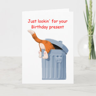 Katt i Sopor Can - Grund Up Birday Kort