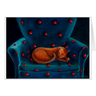 katt i stol hälsningskort