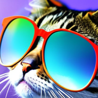 Katt i Sunglass Head Ansikte T-Shirt