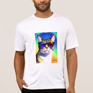Katt i Sunglass Head Ansikte T Shirt