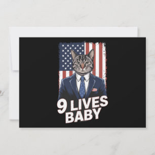 Katt i svit med Trump-hår Amerikansk flagga 9 liv Inbjudningar