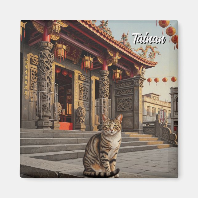 Katt i Taiwan - Tainan Temple Travel Magnet (Framsidan)
