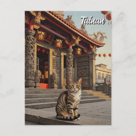 Katt i Taiwan - Tainan Temple Travel Vykort