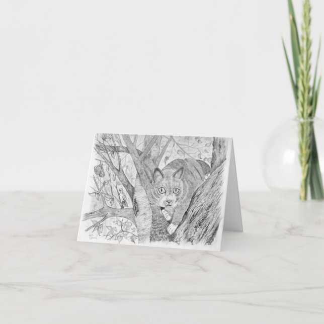 Katt i Träd Kort (Framsida)