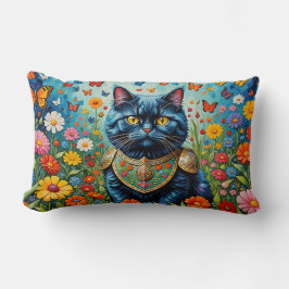 Katt i trädgården för öronbelysning 3 lumbarkudde