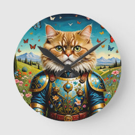 Katt i trädgården för öronbelysning rund klocka