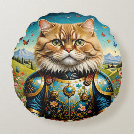 Katt i trädgården för öronbelysning rund kudde