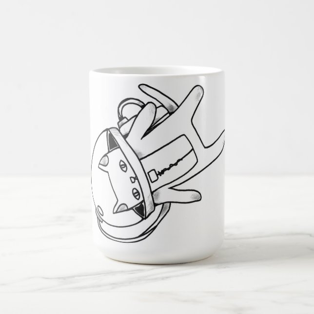 katt i utrymme kaffemugg (Center)