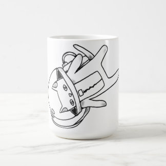 katt i utrymme kaffemugg