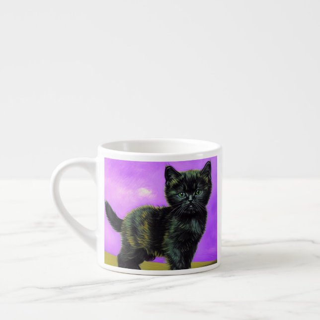 Katt i Van Gogh-stil Espressomugg (Vänster)