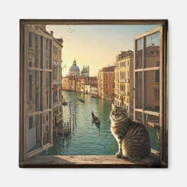 Katt i Venedig Italien Travel Souvenir Painting Magnet