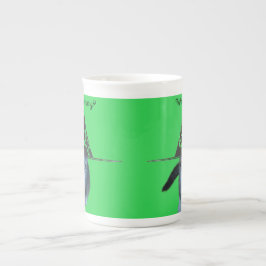 Katt i Witch Hat Mugg Benporslin Mugg