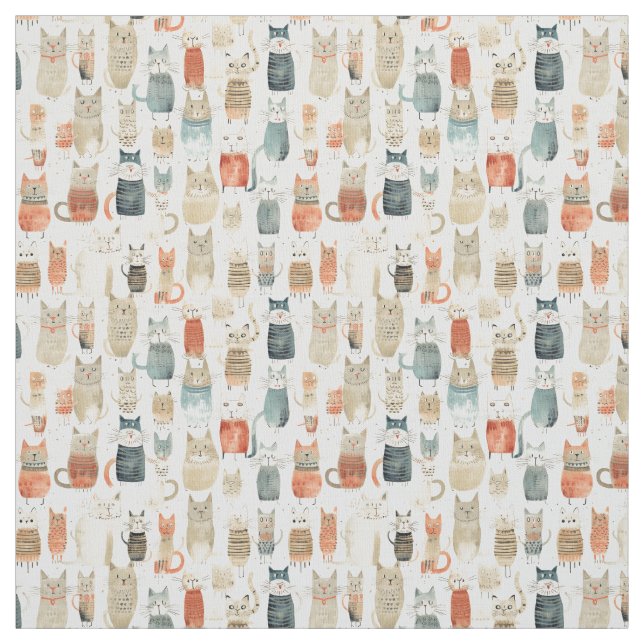 Katt i Wonderland: Stollig Cat Tyg (Provkarta)