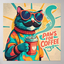 Katt iförd överdimensionerade solglasögon, hålland poster