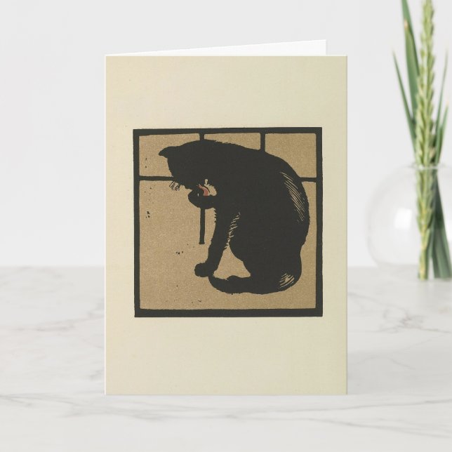 Katt - Illustration av kvadratiska djur Kort (Framsida)