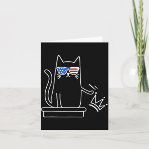 Katt Inga Konungar i Amerika Rolig Politisk Katt D Kort
