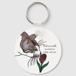 Katt - Inget luktar så gott som sötat som en djup  Nyckelring