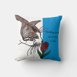 Katt Inget lukter så sött som en ros Kudde