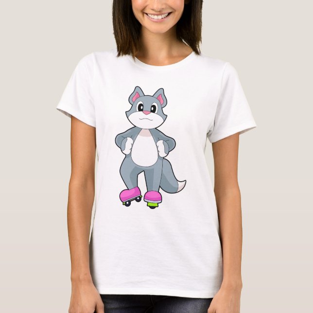 Katt Inline rullskridskor Rullskridsko Sport T Shirt (Framsida)