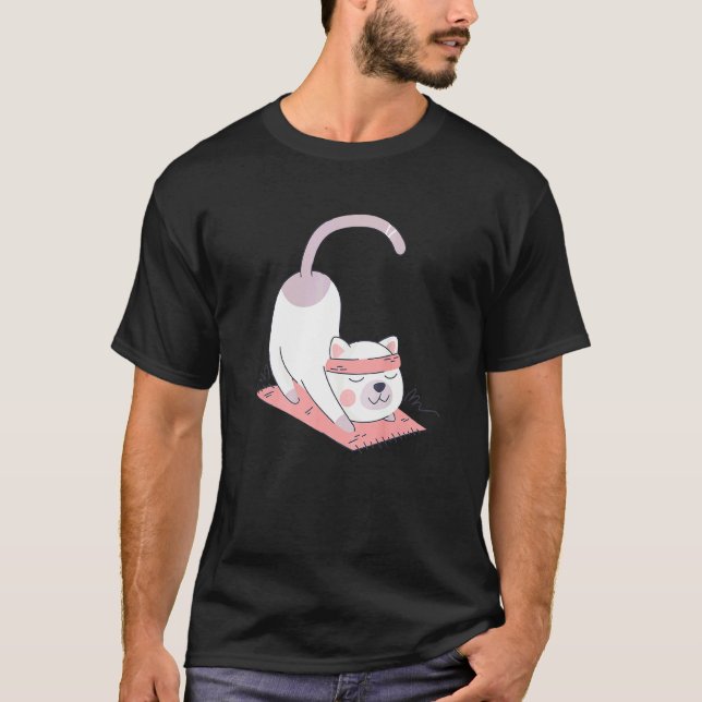 Katt Internationella yogadagen 1 T Shirt (Framsida)