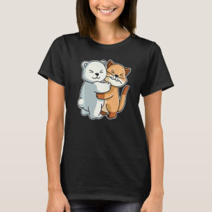 Katt & Isbjörn Kramar Söta Djur För Kvinnor Cu T Shirt