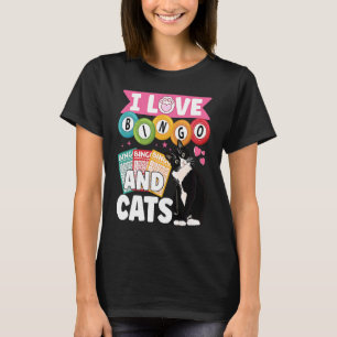Katt Jag älskar bingo och katter spelar bingo spe T Shirt