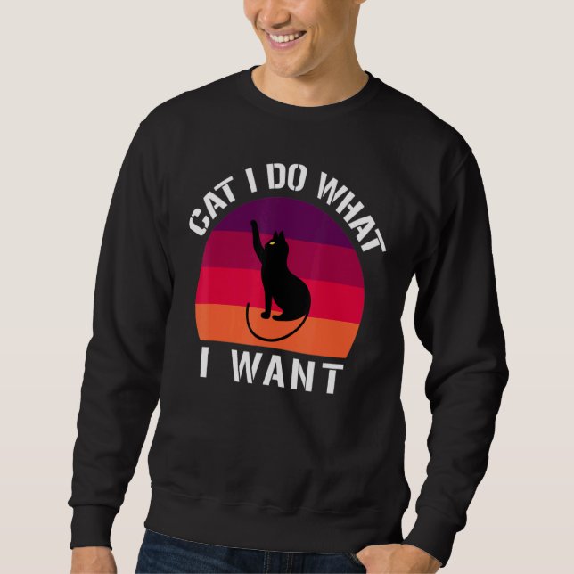 Katt jag gör vad jag vill ha katter lång ärmad tröja (Framsida)
