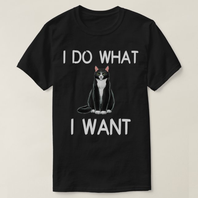 Katt jag gör vad jag vill t shirt (Design framsida)