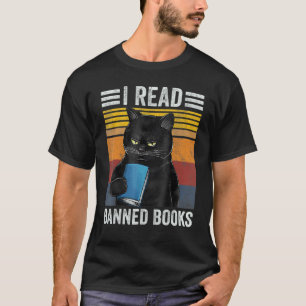Katt Jag läste förbjudna böcker Bokälskare Läsning T Shirt