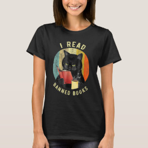 Katt Jag läste förbjudna böcker Bokmaskar Älskar l T Shirt