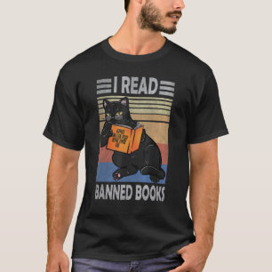Katt Jag läste förbjudna böcker Bokmaskar Älskar l T Shirt