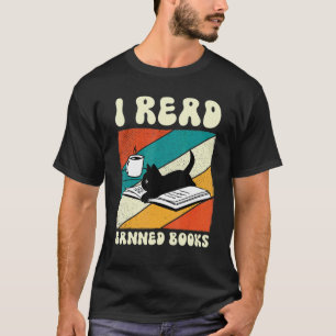 Katt Jag läste förbjudna böcker Bokmaskar Läs bok T Shirt
