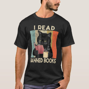 Katt Jag läste förbjudna böcker Bokmaskar läser T Shirt