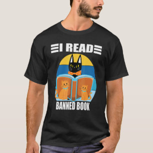 Katt jag läste förbjudna böcker bokmaskar läsning  t shirt