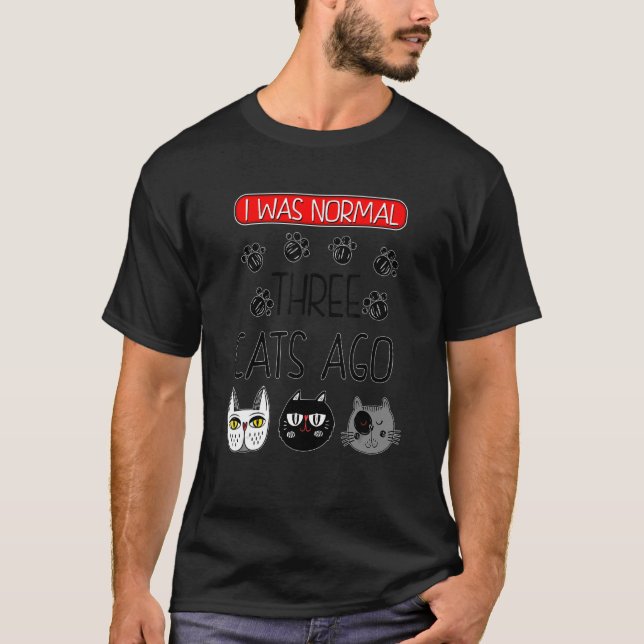 Katt Jag Var Normal T Shirt (Framsida)