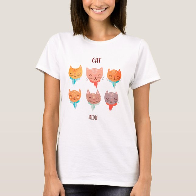 Katt jamar söt minimalist kattälskare t-shirt (Framsida)