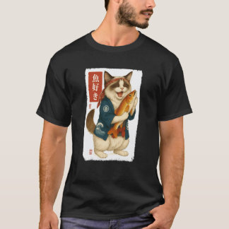Katt Japanska Kanji Fisk Japan Djurfantasi Mamma P T Shirt