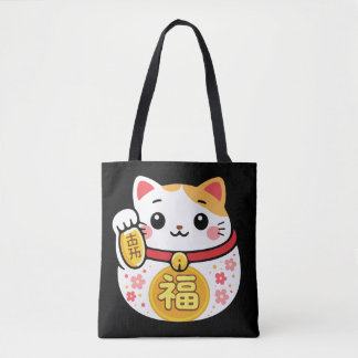 Katt - Japanska maneki nekko lyckosam Tygkasse