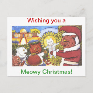 Katt jul, av Louis Wain Helg Vykort